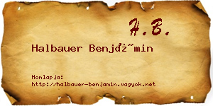 Halbauer Benjámin névjegykártya